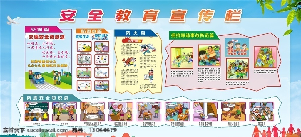 校园 安全 宣传栏 校园安全 交通安全 防溺水 防火 防踩踏