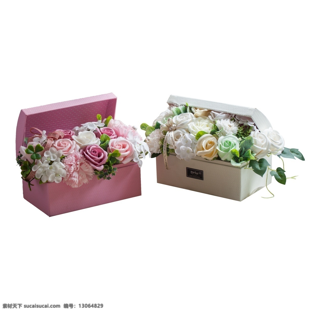节日 礼物 粉色 白色 花盒 粉色白色花朵 花朵 花卉 礼品 礼物花 花 节日礼物