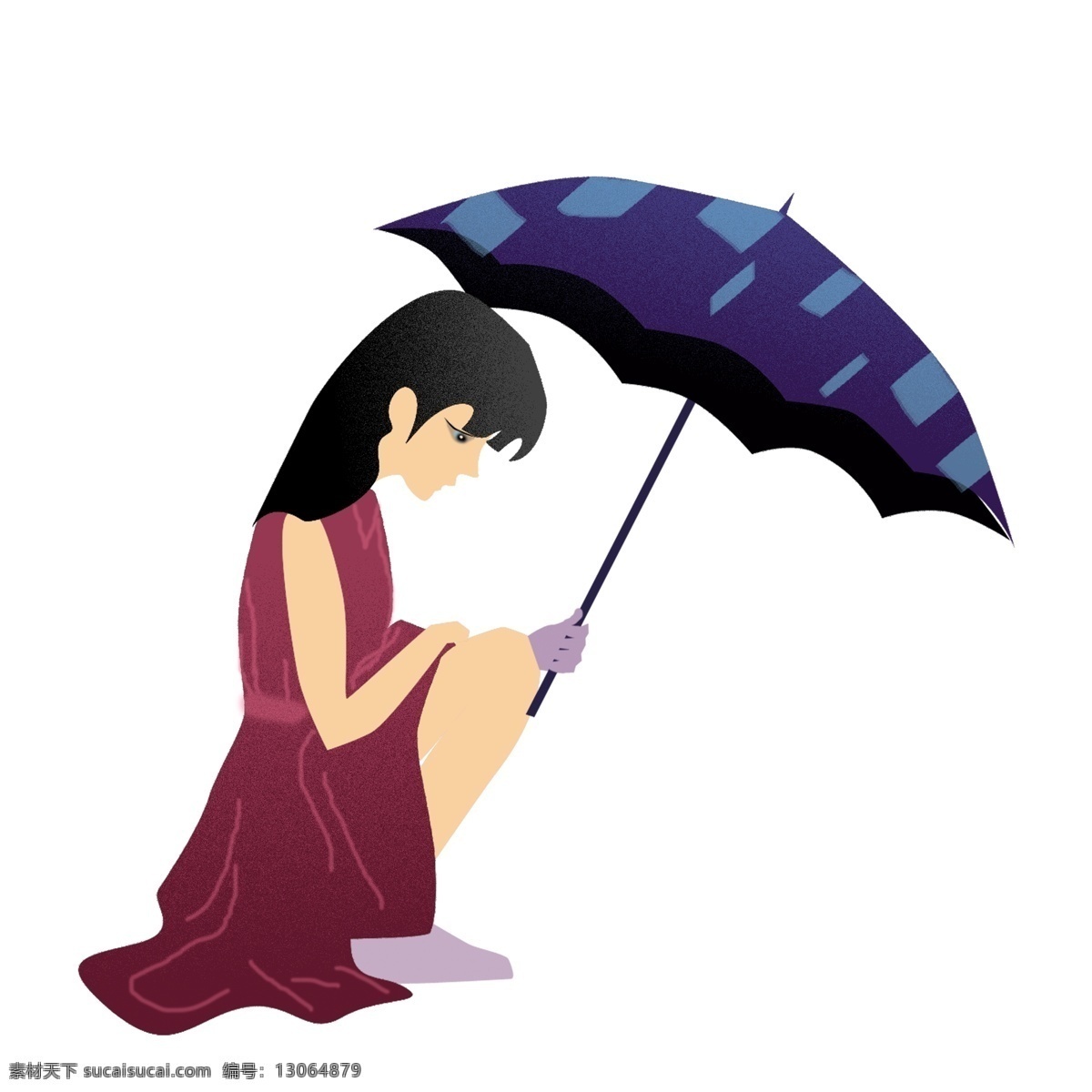 撑 雨伞 女孩 元素 卡通人物 女孩图案 卡通女孩 简约 创意元素 手绘元素 psd元素 免扣元素