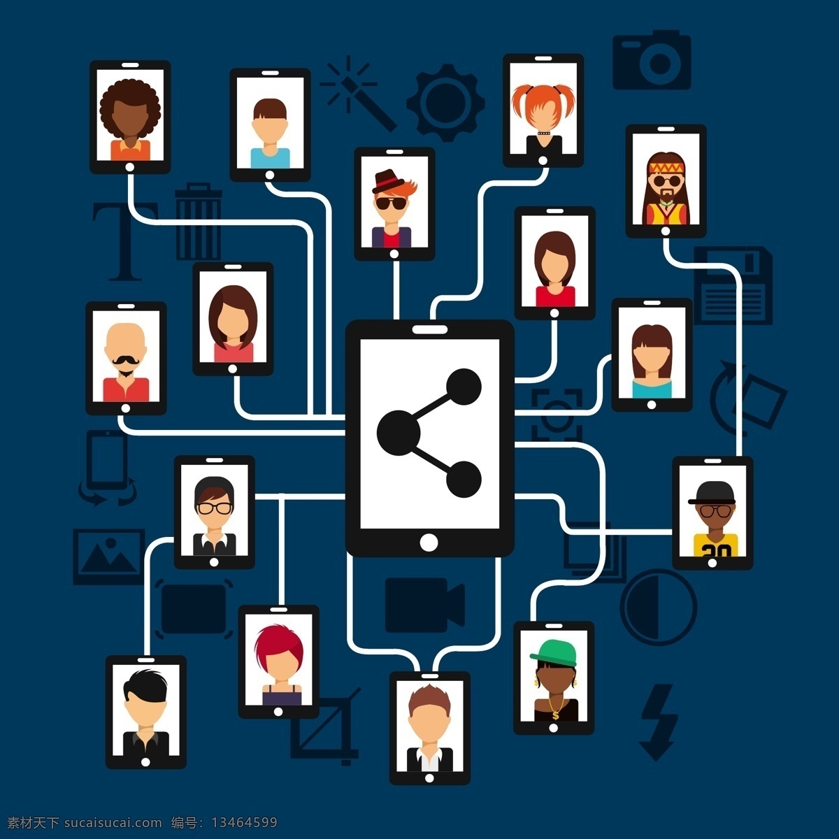 手机 联系人 创意 商务 矢量图 商务金融