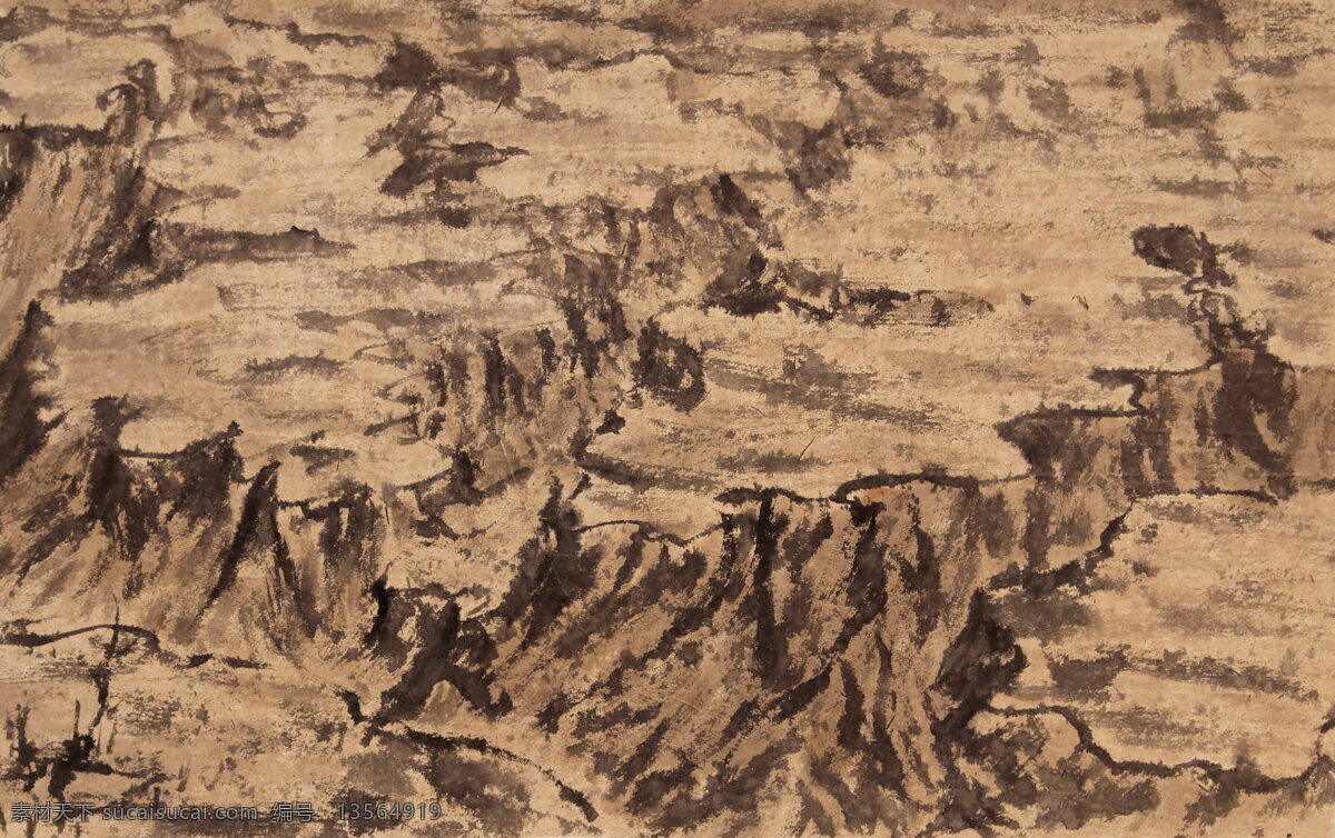 黄土 高坡 禅意 国画 绘画书法 文化艺术 设计素材 模板下载 黄土高坡 韩克涛 写意画