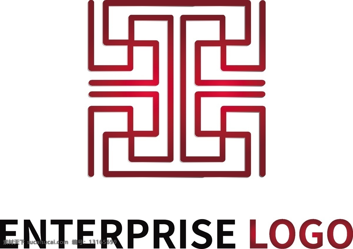 中国 风 商务 logo 公司 大气 红色 酒店 牡丹底纹 logo设计
