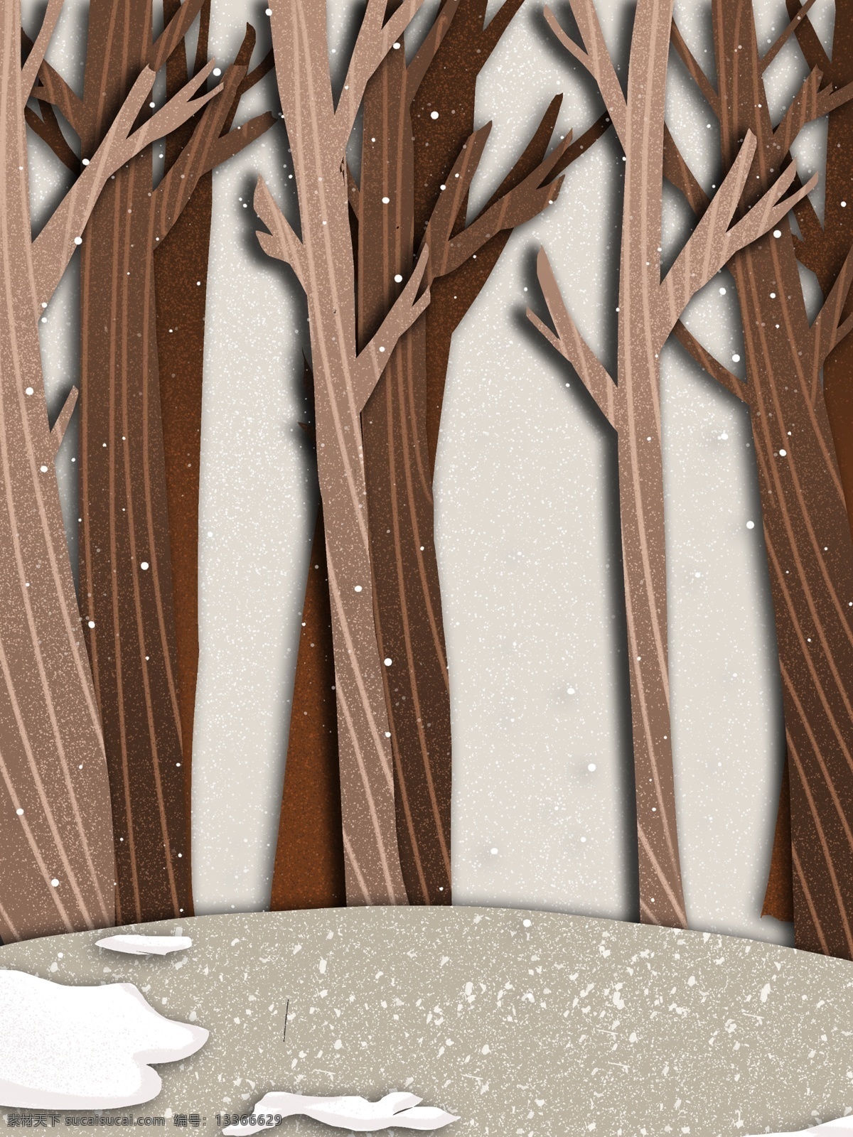 剪纸 风 冬季 树林 雪地 背景 剪纸背景 下雪 广告背景 通用背景 psd背景 背景展板图 创意