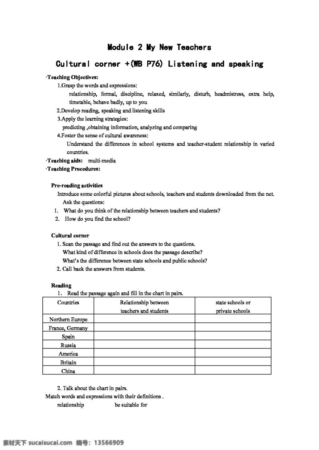 英语 外 研 版 module2 cultural corner 教案 必修1 外研版