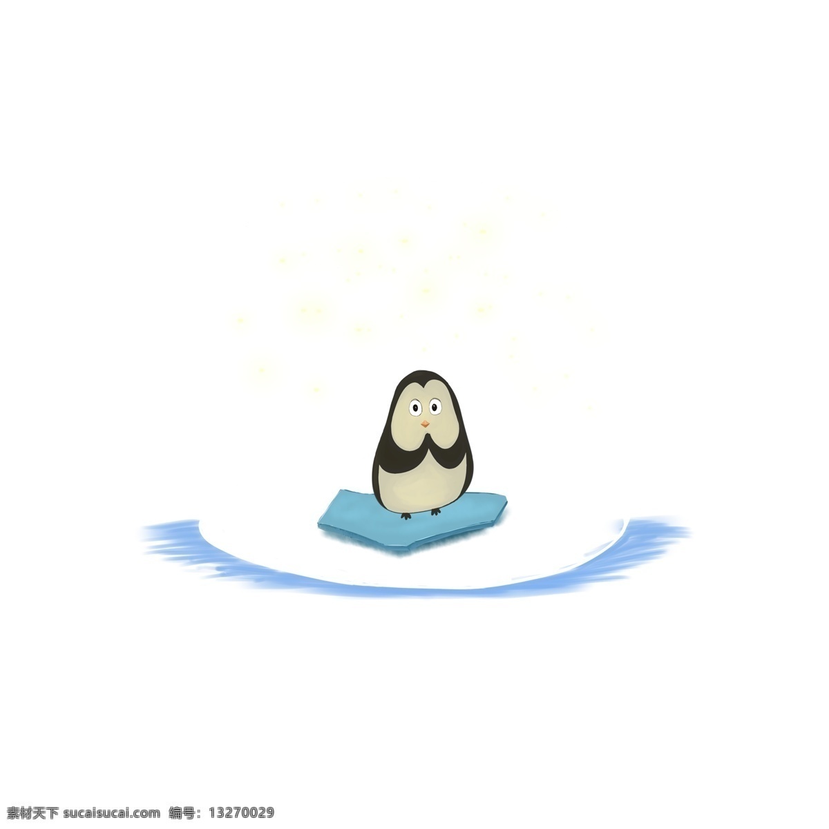 手绘 卡通 企鹅 冰块 玻璃杯 南极 企鹅祈祷 黑色 蓝色 玻璃罐 透明 玻璃 可爱 呆萌