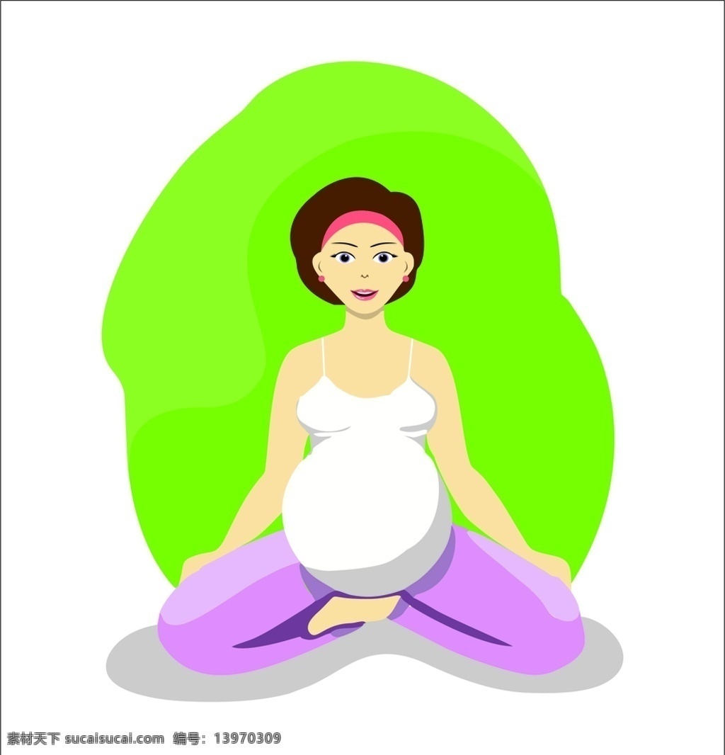 孕妇瑜伽 孕妇 瑜伽 孕前 女人 卡通 矢量