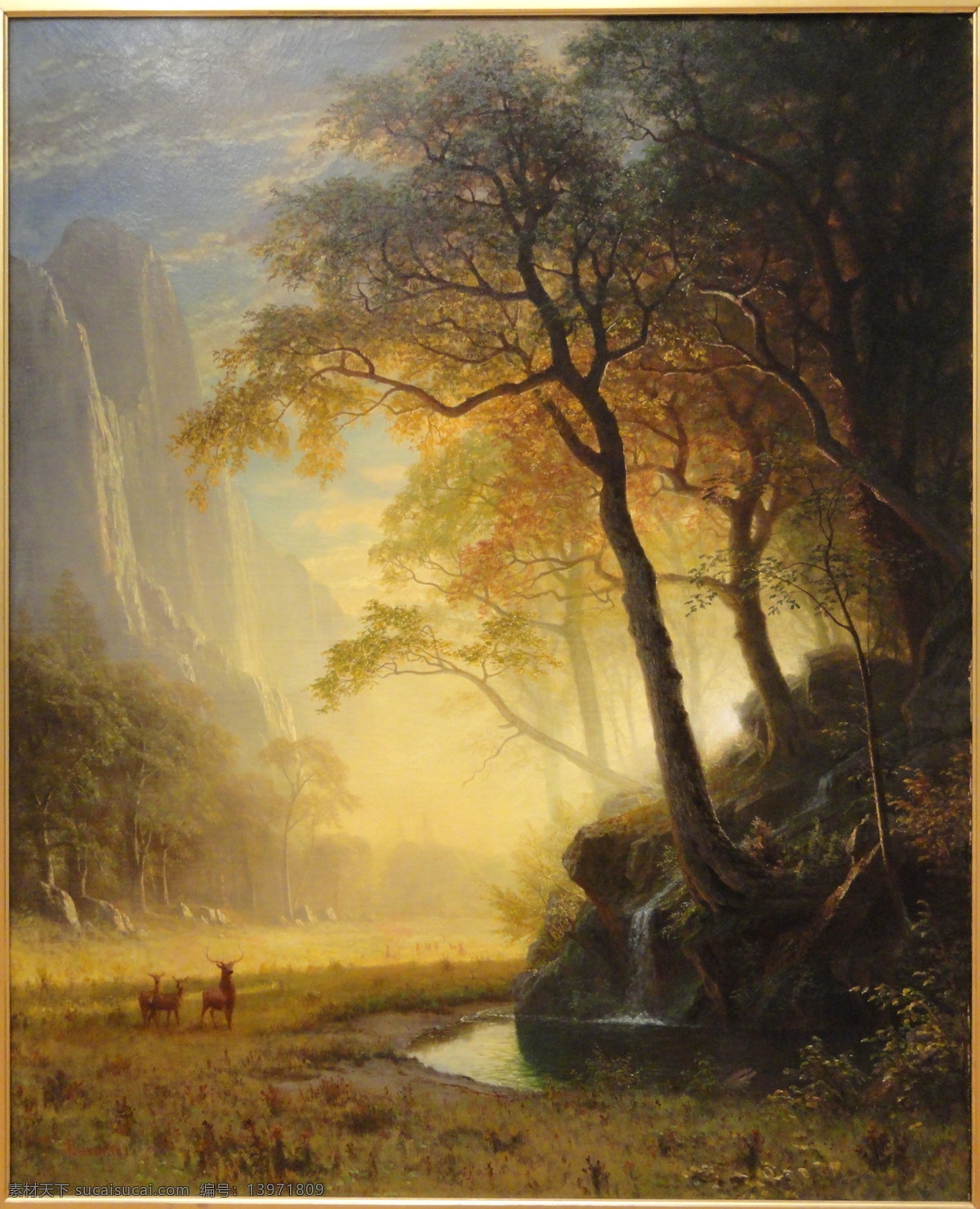 比尔 史 伯特 景观 艺术 河 鹿 日出 森林 自然 作品 阿尔贝特 美国画家 哈德逊河学院 景观艺术 私人收藏 装饰素材 油画