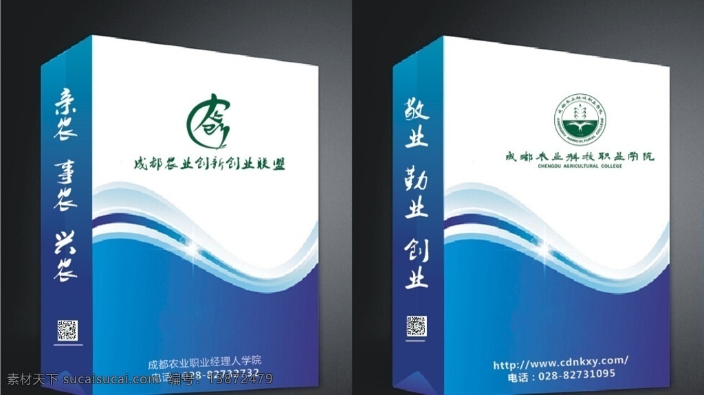 创业手提袋 创新 创业 高档 蓝色 手提袋 成都农业 科技职业学院
