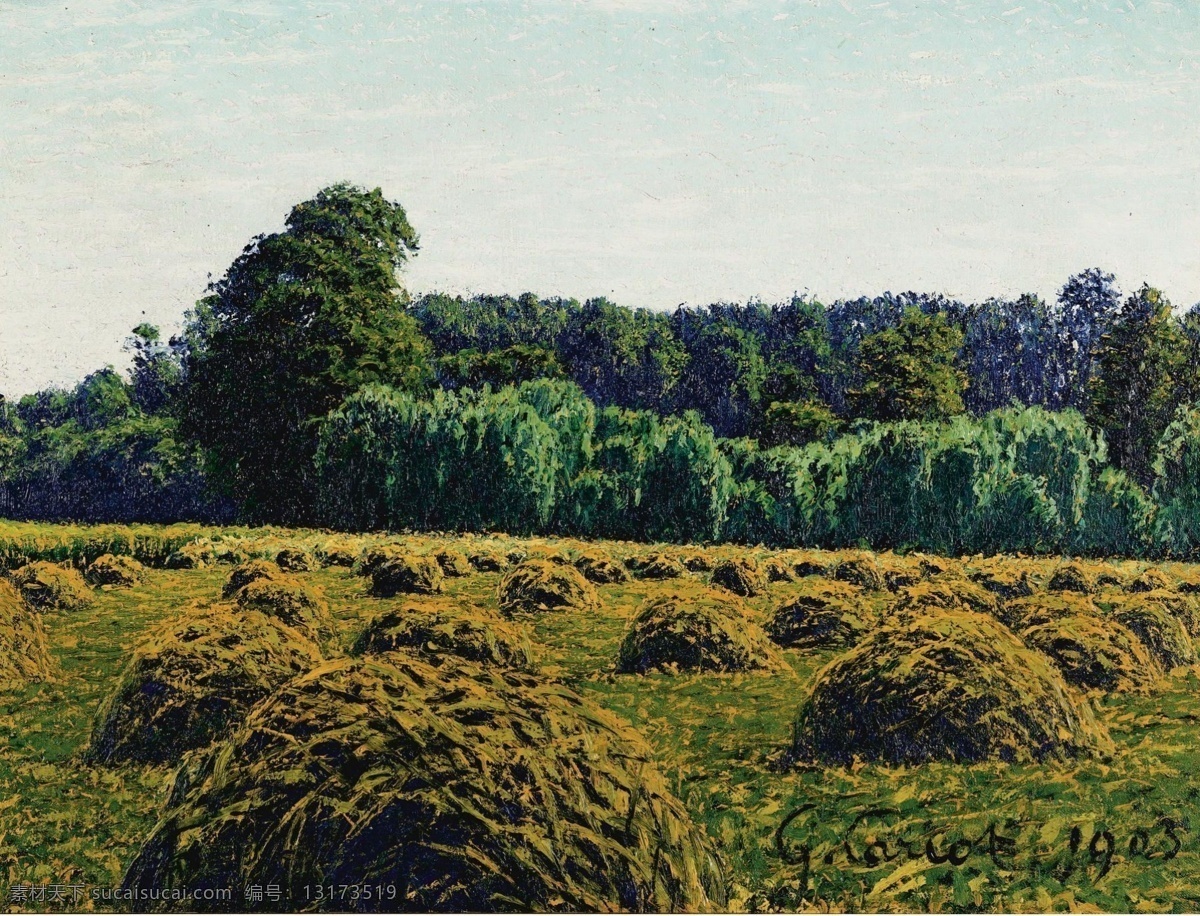 1903 大师 画家 风景画 静物 油画 建筑 装饰画 haystacks cariot gustave 人物 高清 西方 国外 现代 家居装饰素材