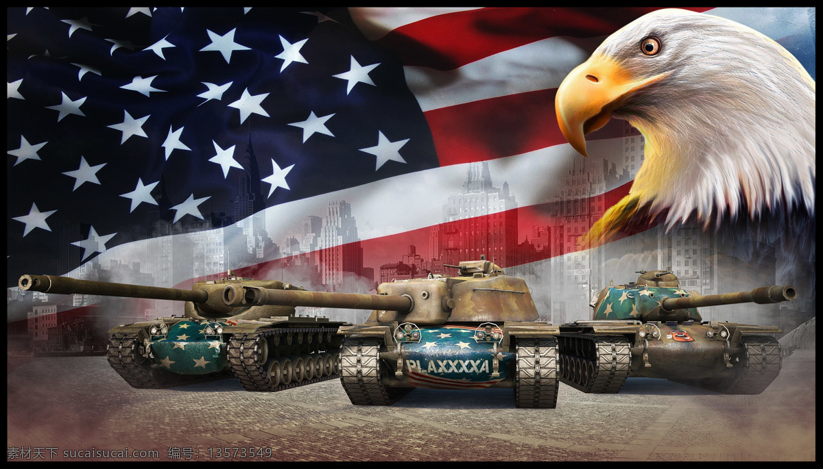城市 国旗 绘画书法 美国 坦克 文化艺术 战争 设计素材 模板下载 美国坦克 白头雕 二战空战画册