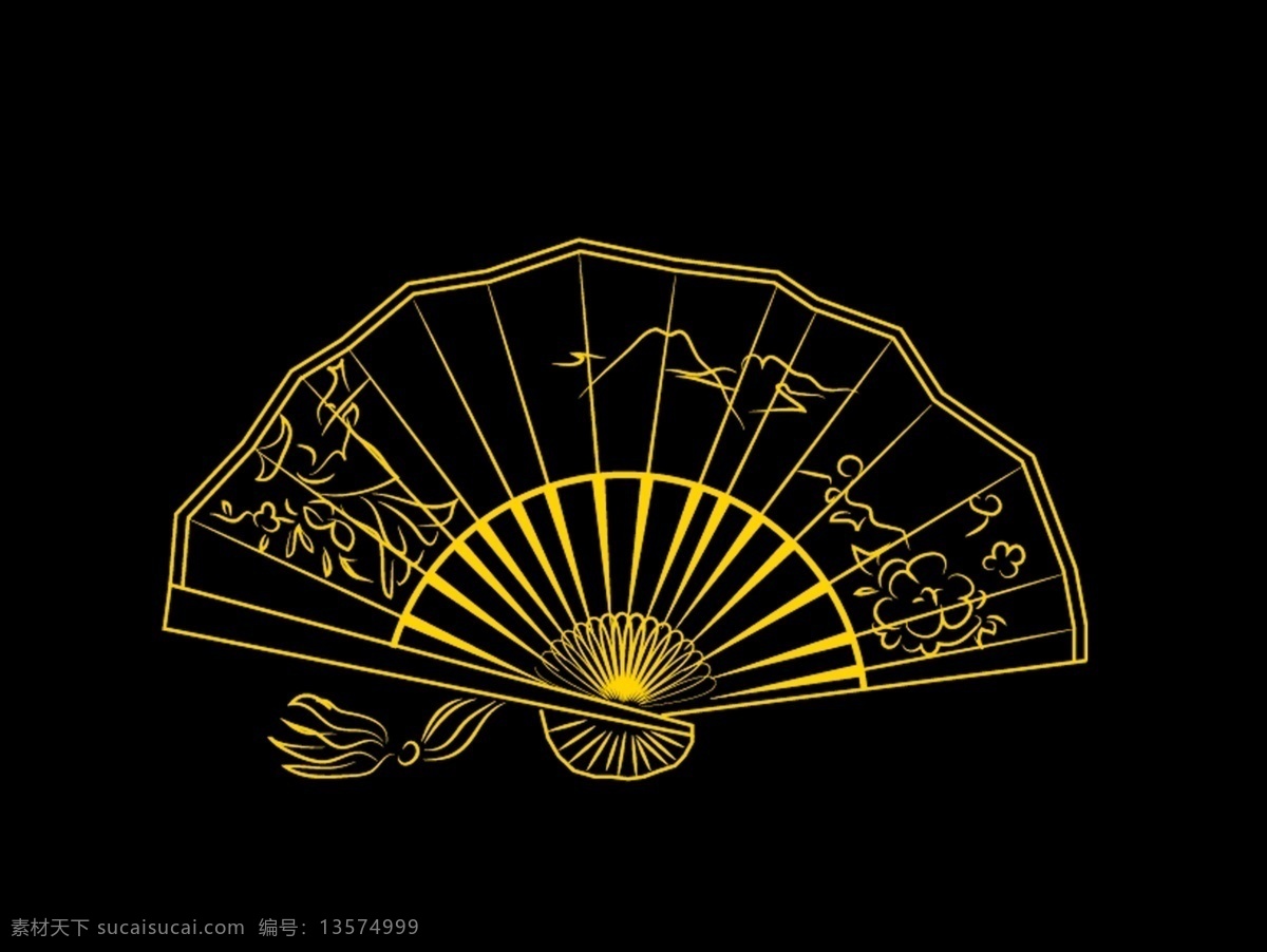 线条 扇子 花纹 漂亮 传统扇子 psd源文件