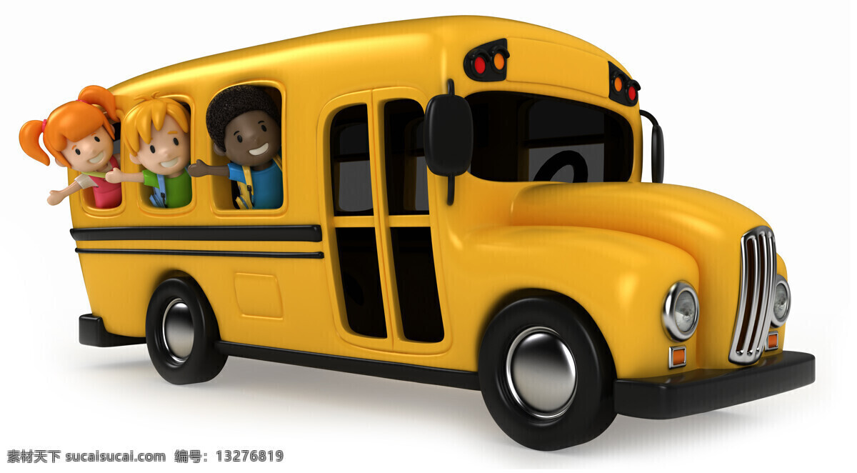 小学生 校车 3d 3d人物 3d设计 儿童 书本 卡通 动漫 可爱