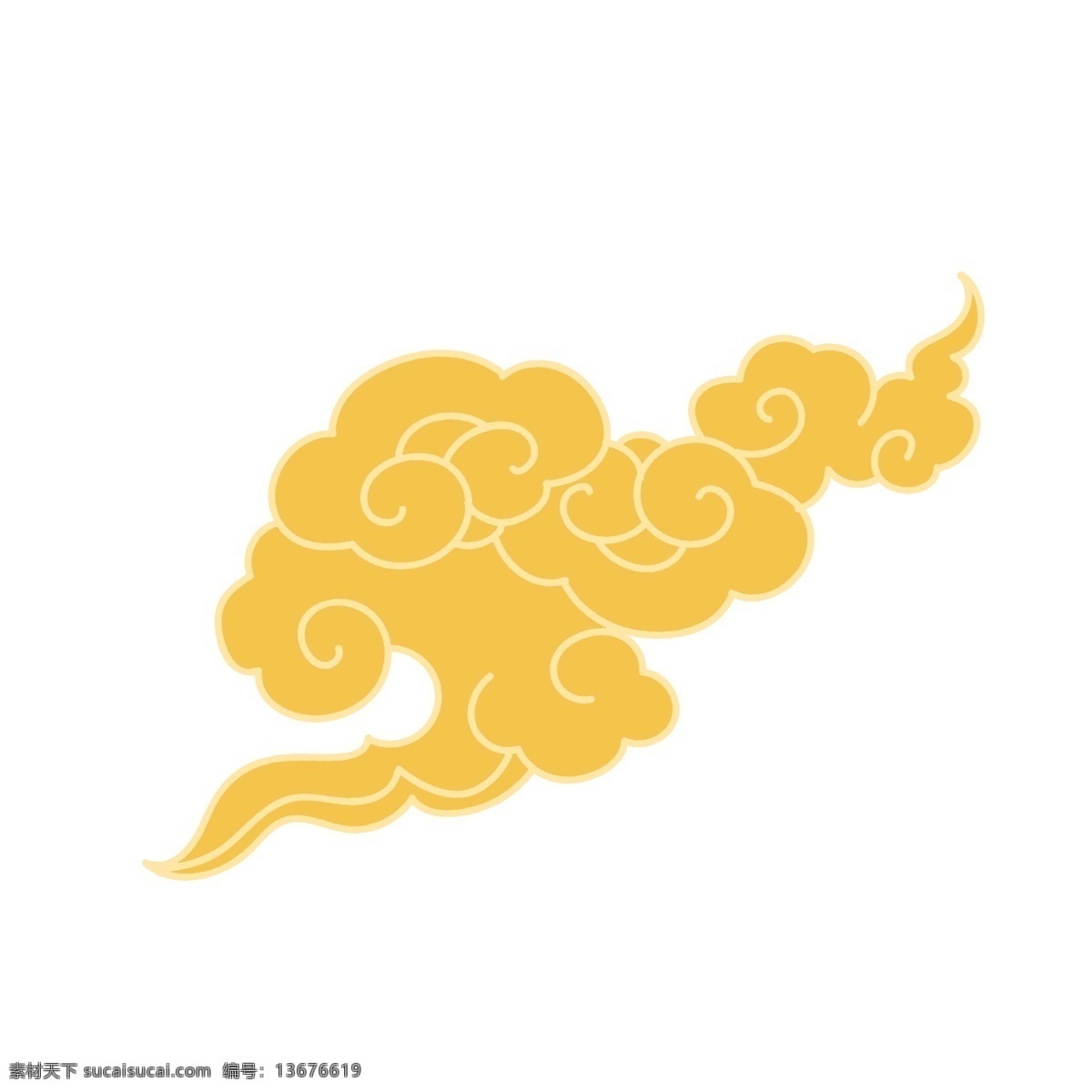 中式 云朵 云纹 纹样 手绘 中式纹样 装饰 中国风 醒目 小文艺 微笑 小清新 黄色 渐变 笑脸