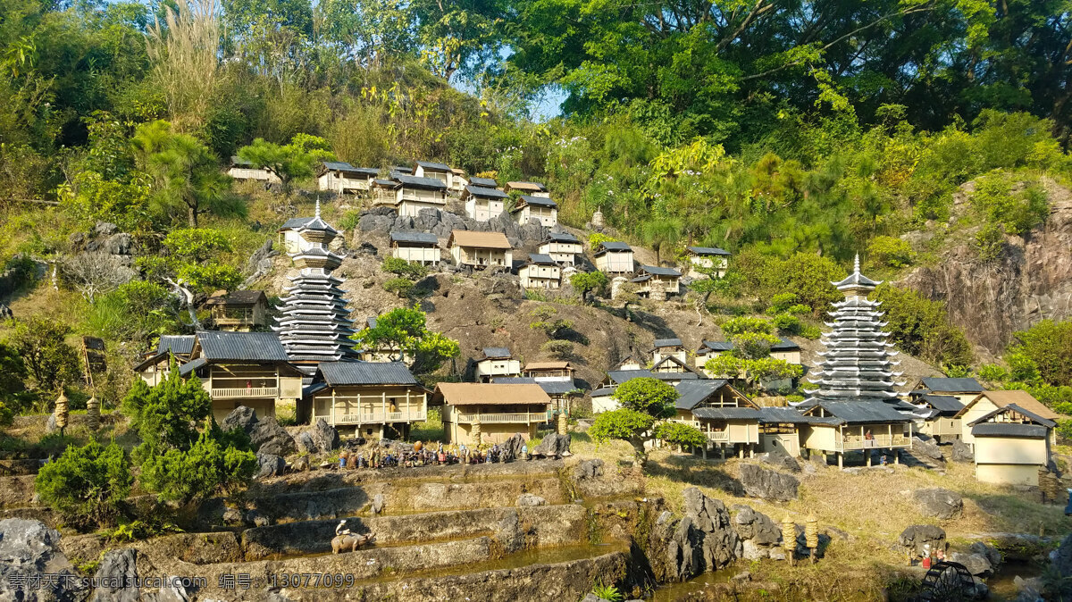 微 景观 民族 民居 深圳 锦绣中华 民俗村 旅游 园林 建筑 微缩景观 少数民族民居 绿树青草 图片照片背景 建筑园林 园林建筑