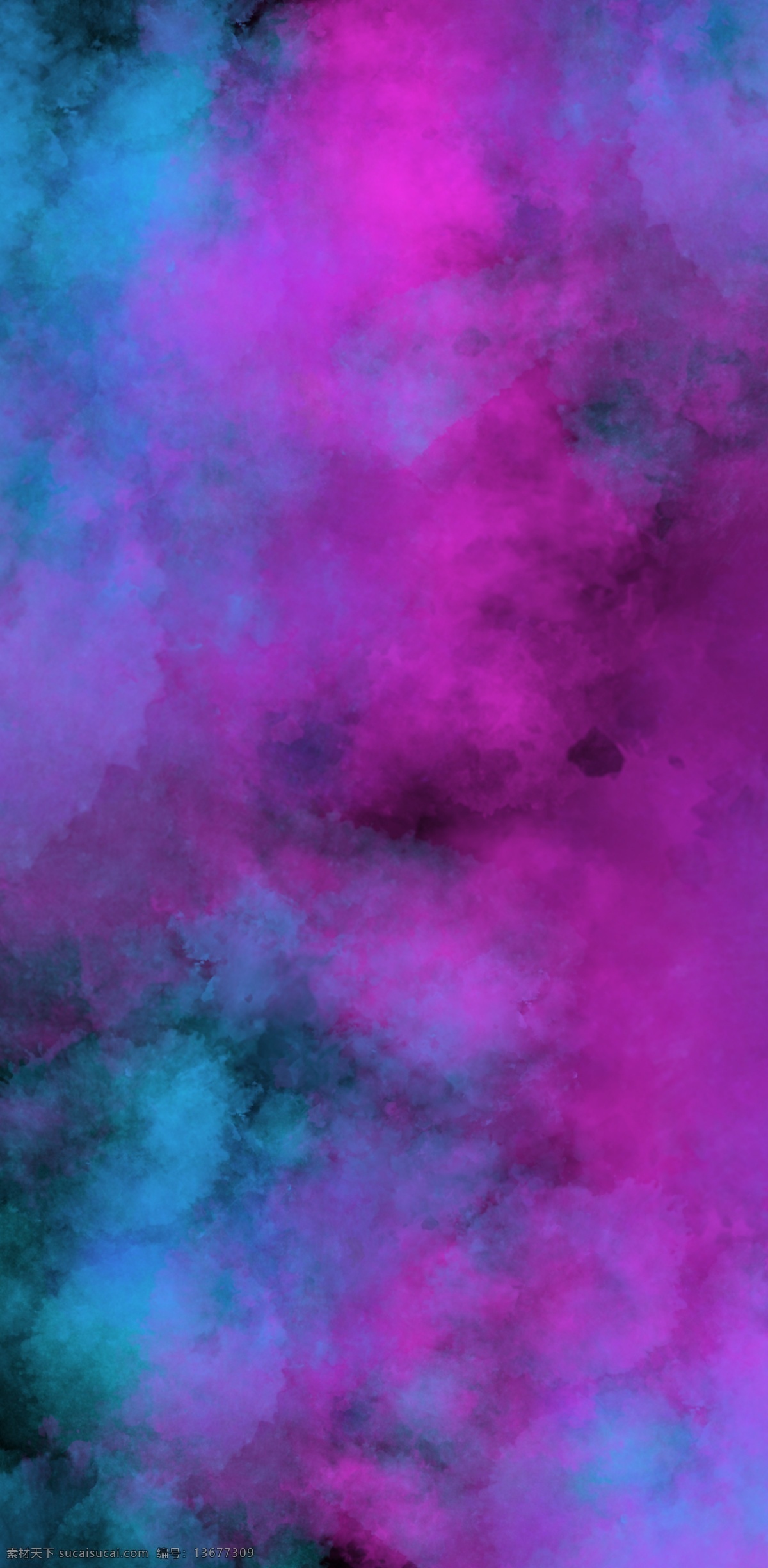 原创 炫彩 粉 蓝 撞 色 烟雾 手机壳 烟 撞色 六边形背景 电子机械包装