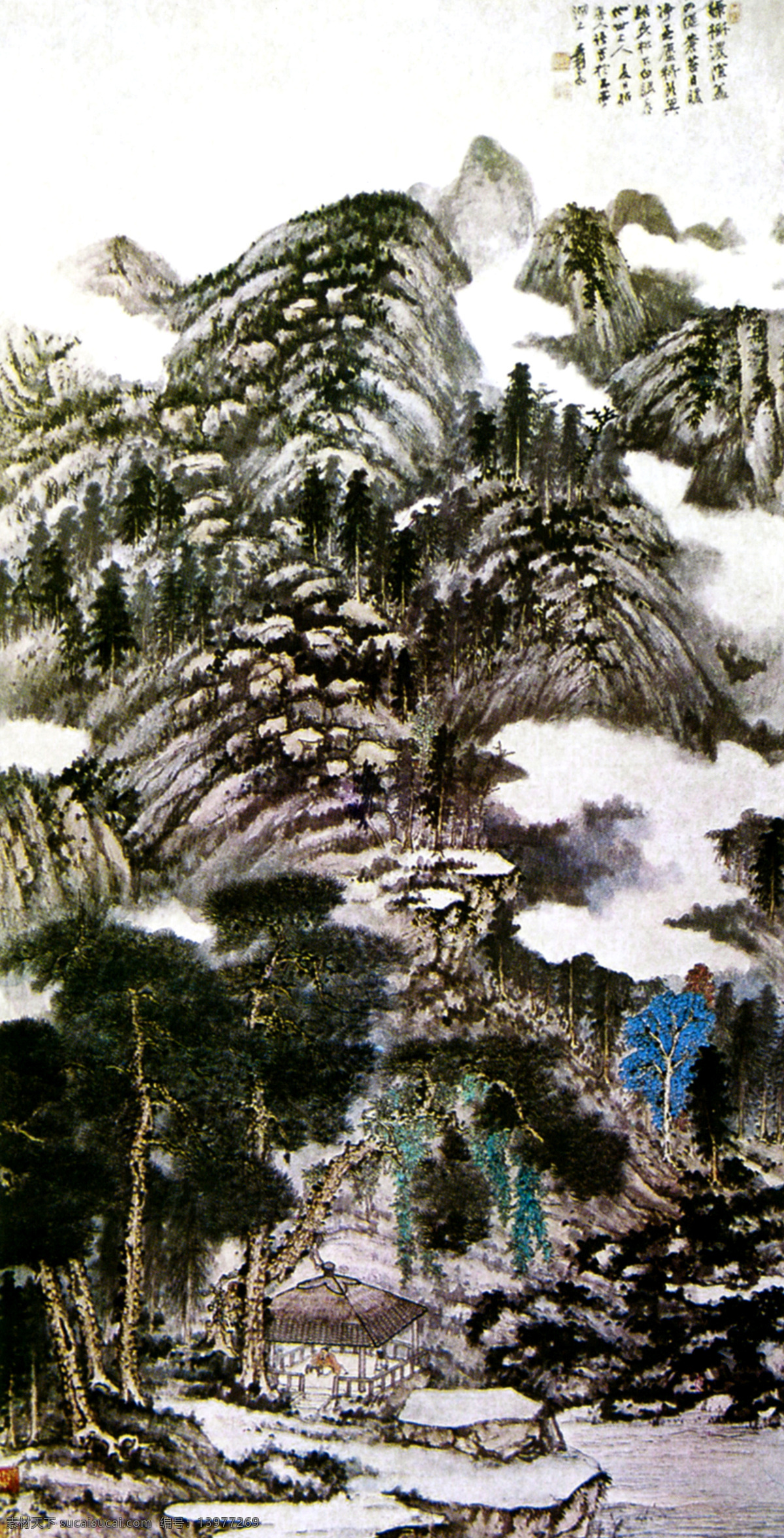 张大千 绿树浓阴 中国名画素材 精品 国粹 国画 山水画 山水 近现代 画家 作品集 传统文化 绘画 手绘 艺术 图画 绘图 书法 文化艺术 绘画书法 中国美术素材 设计素材 设计图库