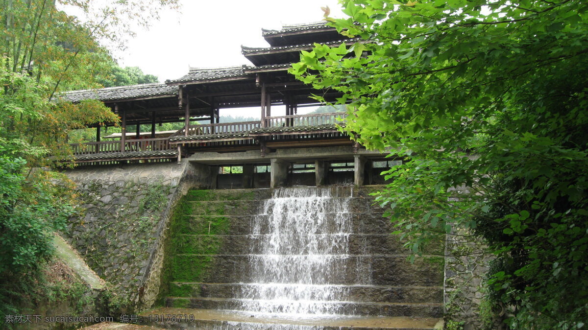桂林山水迷人 桂林 瀑布 自然风景 凉亭 山水 亭子 台阶 国内旅游 旅游摄影