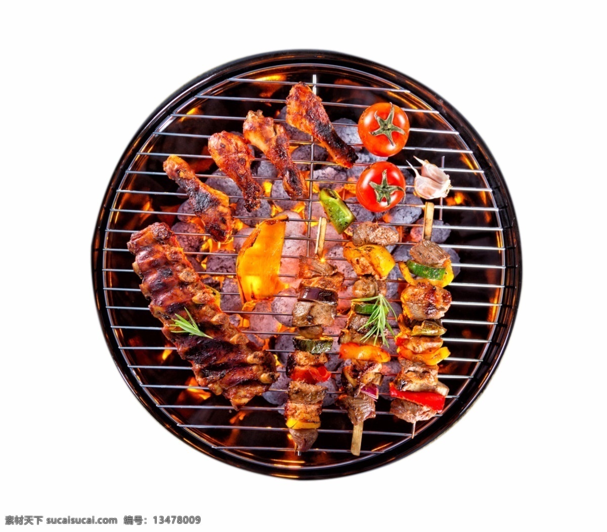 煎 烤 油炸 烧烤 烤肉 俯视图 美味 火炉 蔬菜 鸡腿 烘烤 煎烤 食物 水果