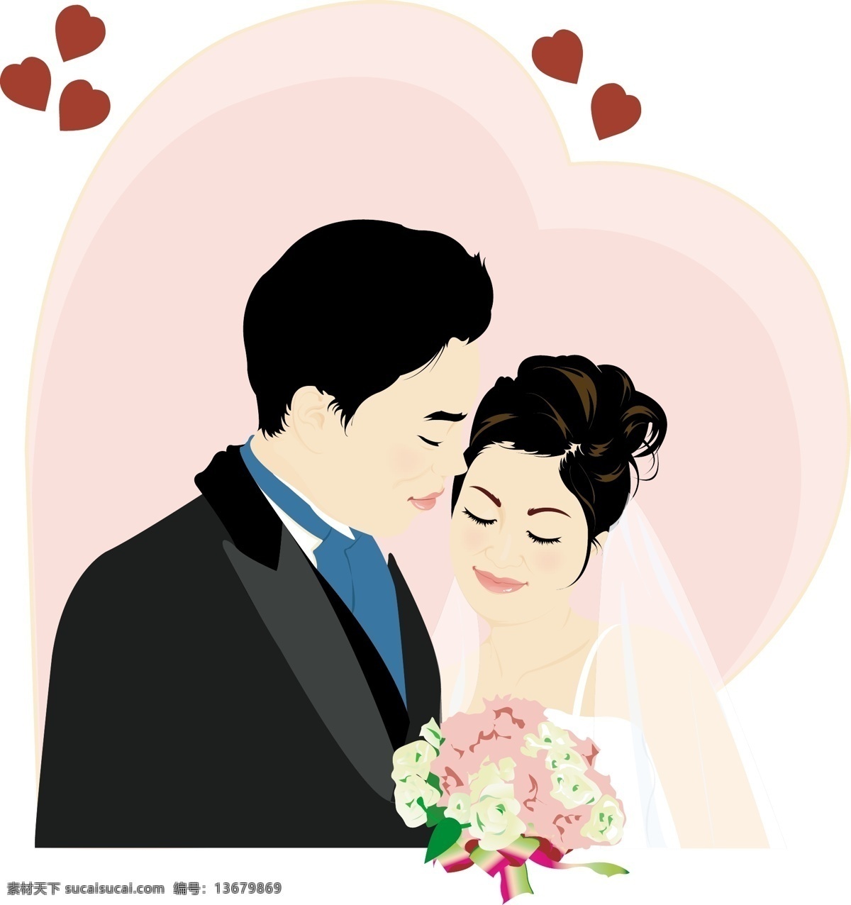 高精 写实 婚礼 人物 爱心 底纹背景 恩爱 夫妻 花束 结婚 礼服 捧花 情侣 高精写实人物 新郎 新娘 新人 新婚 幸福 西装 矢量图 矢量人物