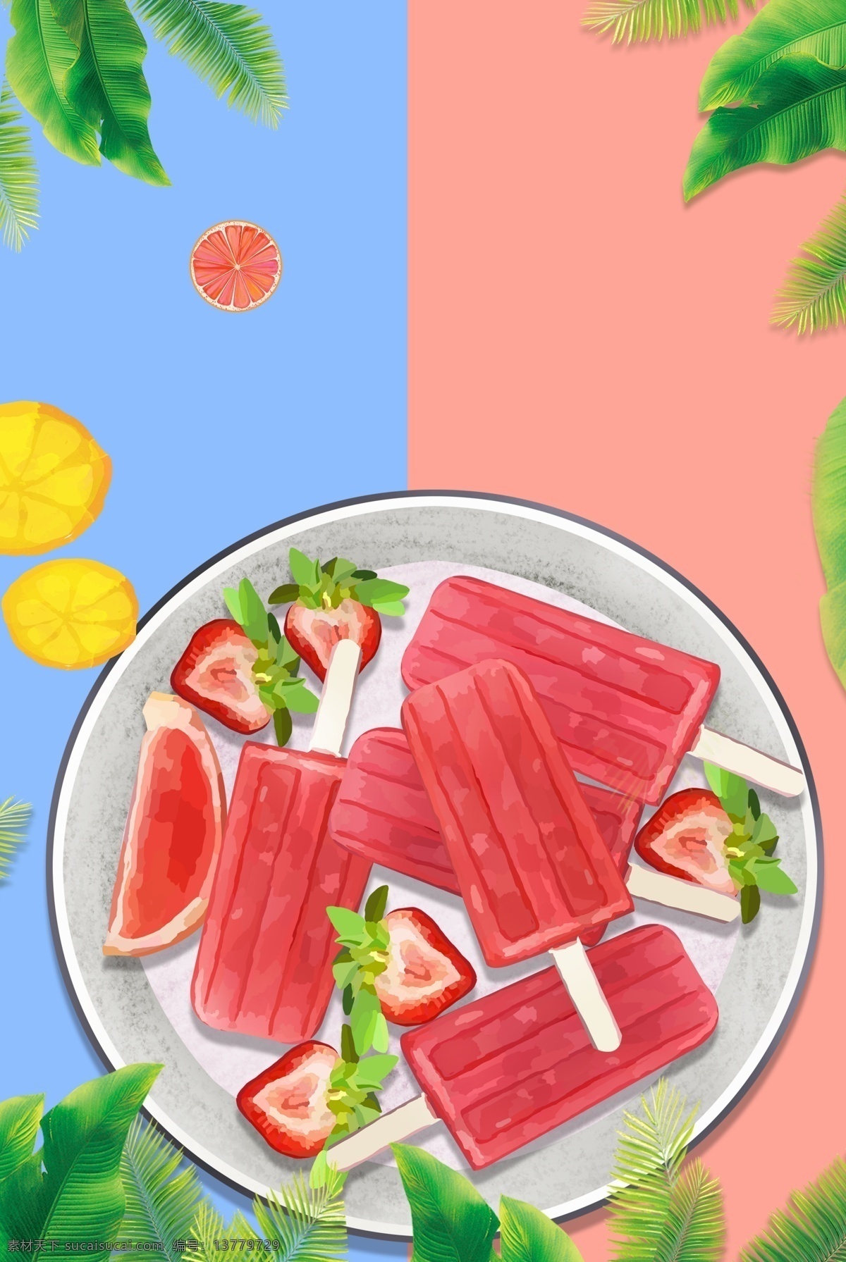 夏日 怀念 清新 背景 扁平 简约 文艺 主题