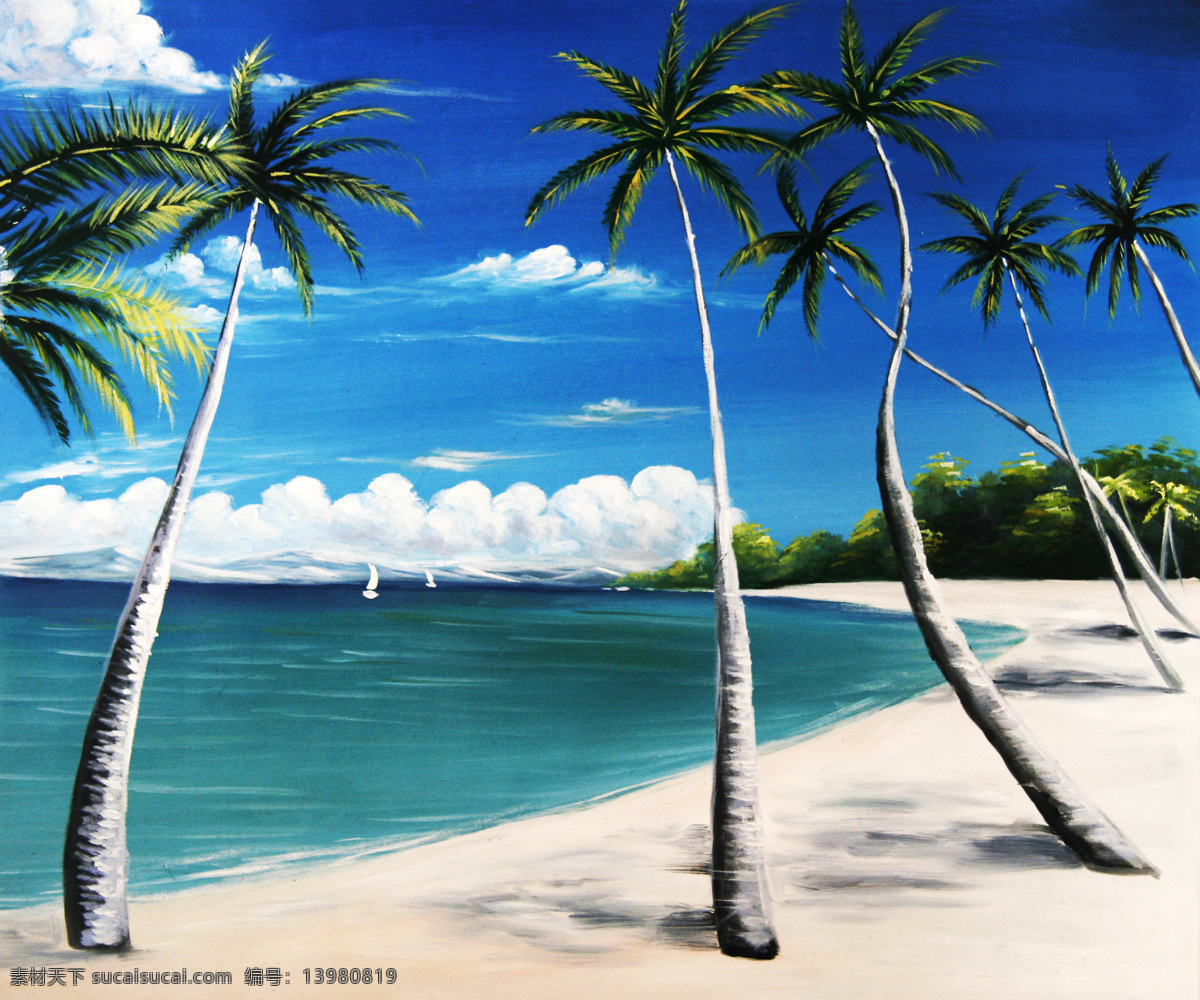 大海 绘画书法 沙滩 手绘油画 文化艺术 现代油画 装饰画 油画 设计素材 模板下载 沙滩大海油画 自然风景