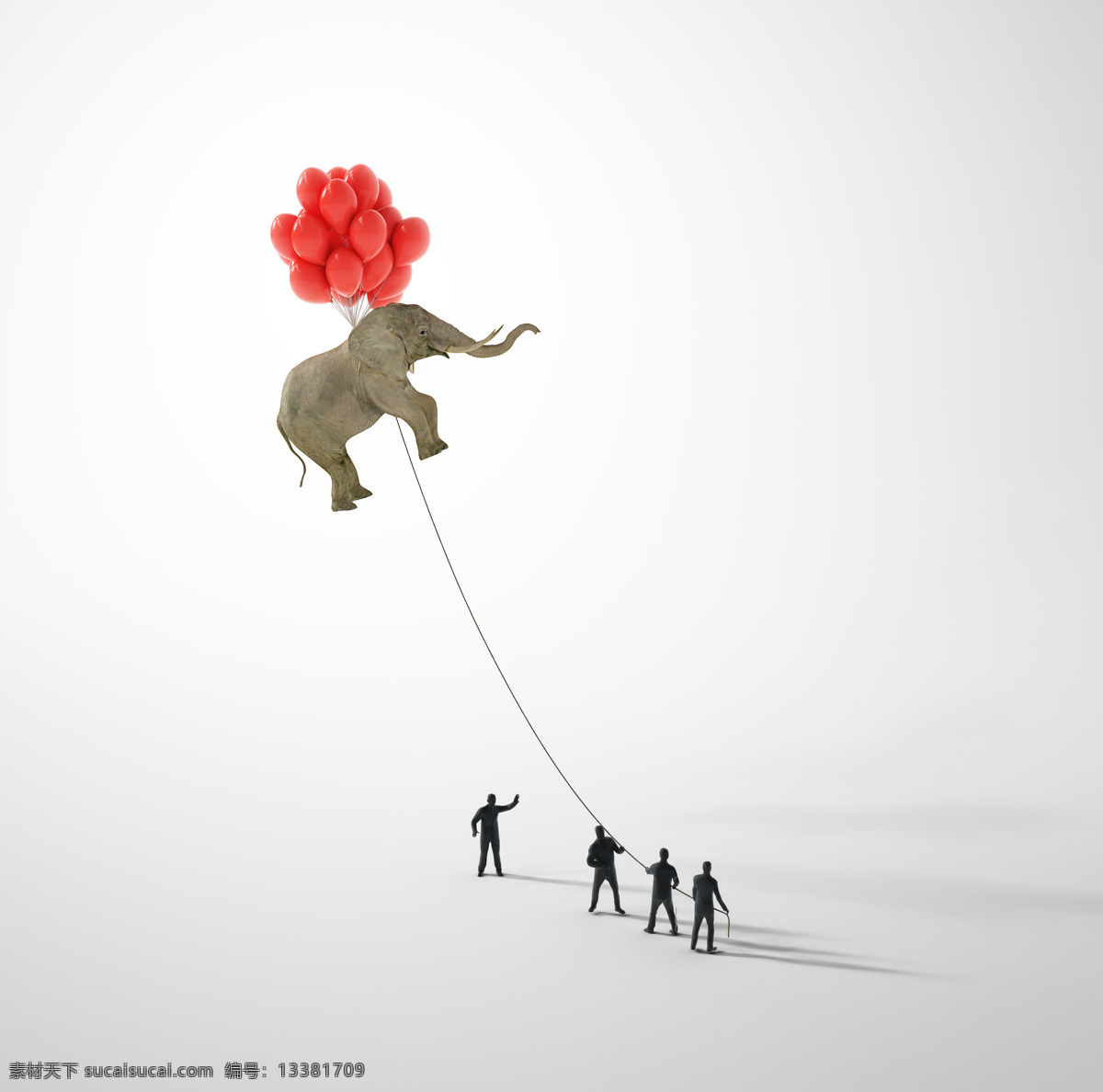 气球 飞 上天 空 大象 创意 创意图片 其他类别 生活百科