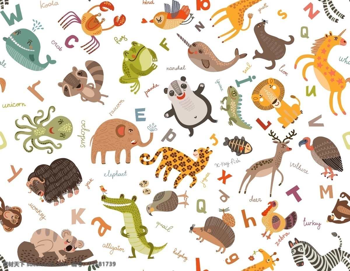 小动物合集 数码 印花 童装 卡通 可爱 分层
