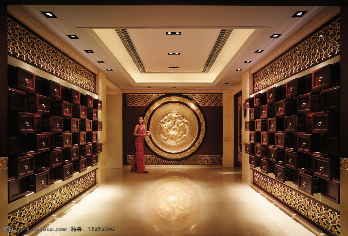 中国 古典 室内装饰 图 旗袍美女 中国龙饰 雕刻花 古典储物室 现代天花 家居装饰素材 室内设计