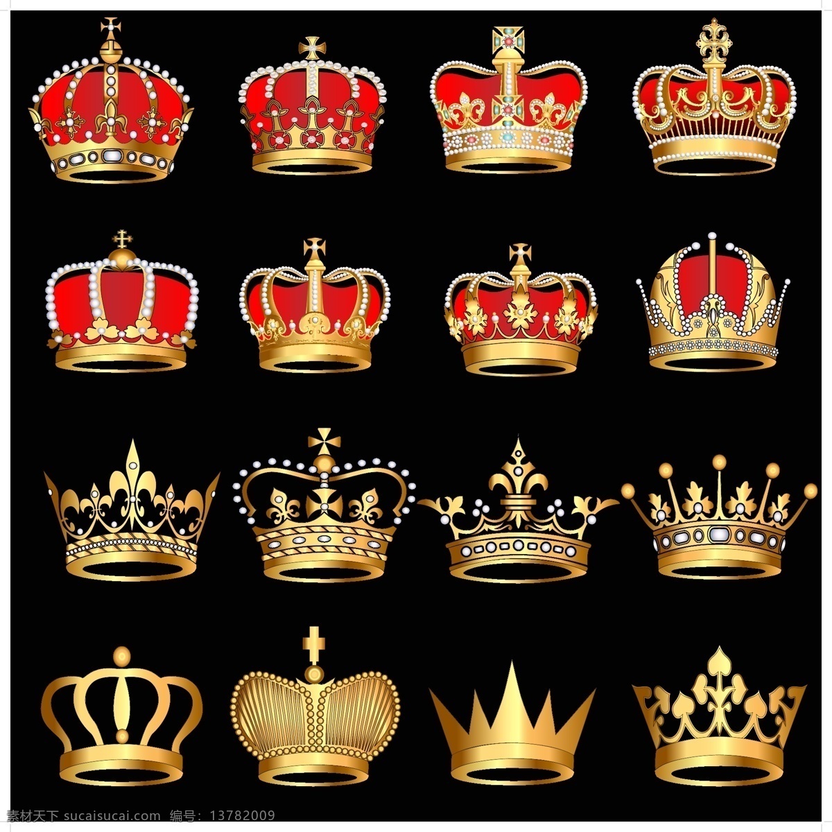款 风格 欧式 皇冠 矢量 复古 高贵 黑白 红色 华丽 怀旧 简约 金色 设计素材 矢量素材 矢量图 素描 西方 王冠