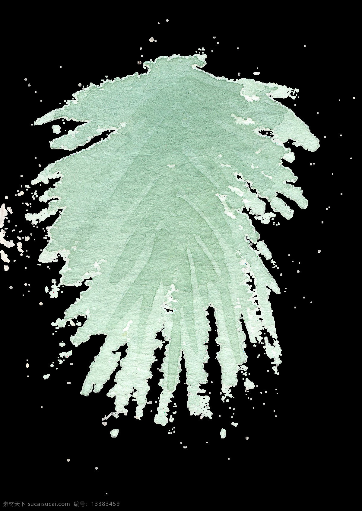手绘 简约 松柏 树叶 水彩 透明 渐变 绿色 免扣素材 透明素材 叶片 装饰图片