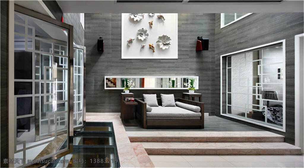 中式 风格 别墅 客厅 装修 效果图 欧式 软装 室内 室内设计 卧室