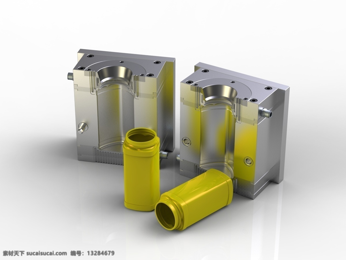 克 可可粉 瓶 吹塑 模具 罐 塑料 blowmould blowmold 吹瓶 3d模型素材 其他3d模型