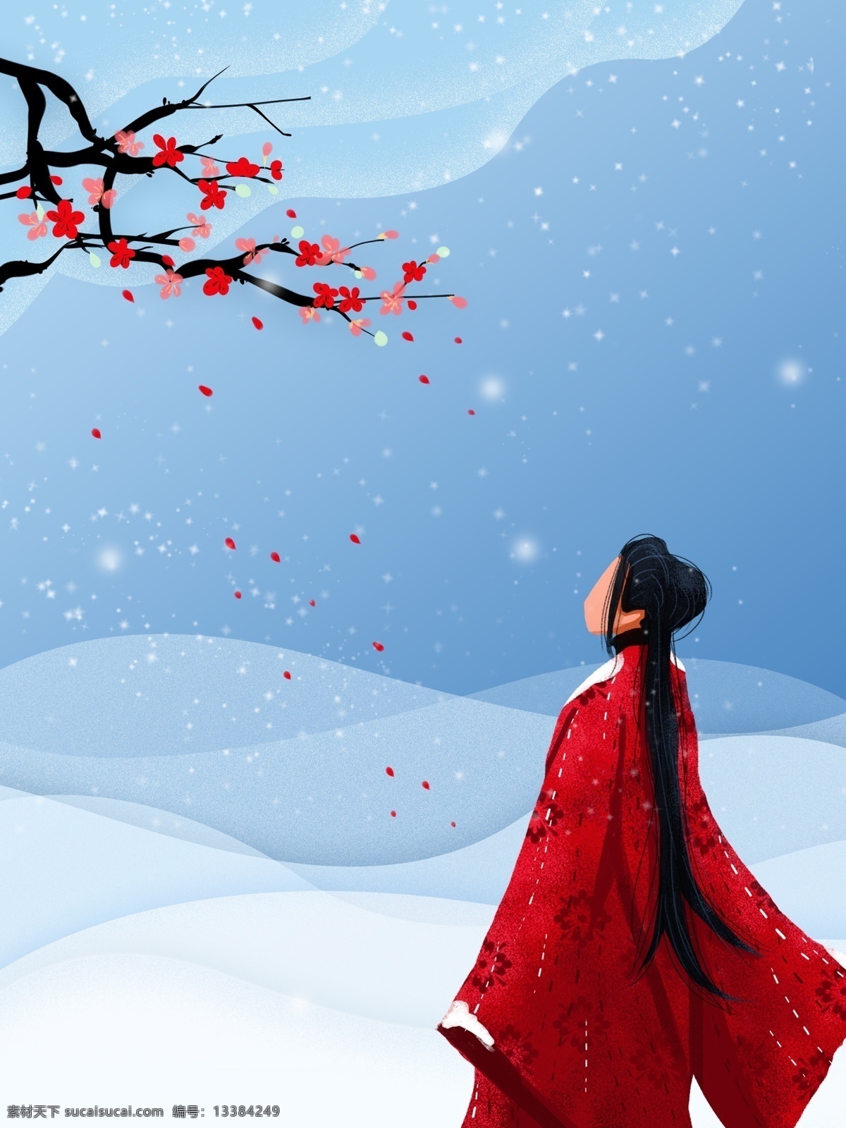 唯美 冬季 女装 促销 背景 下雪 雪地 雪景 冬季背景 女装背景 花枝 时尚女装 暖冬背景