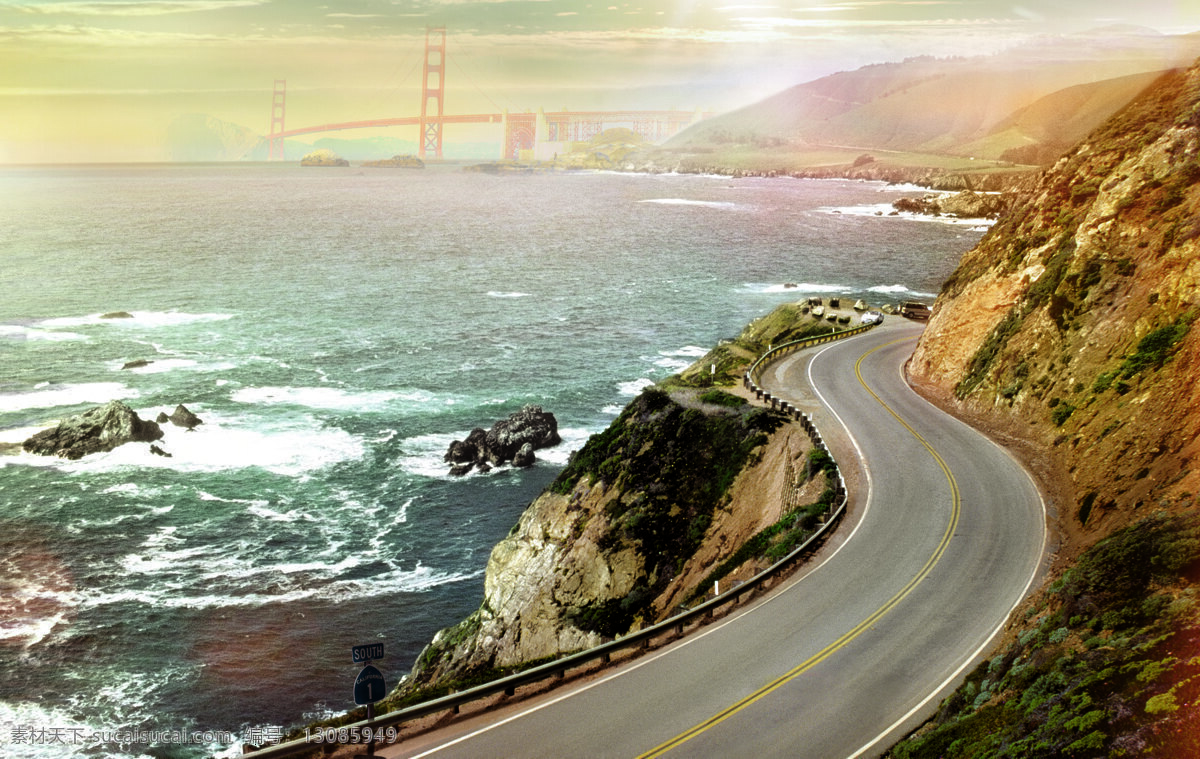 旧金山 海滩 大桥 公路 激情 狂野 美国 速度 岩石 迈锐宝 风景 生活 旅游餐饮