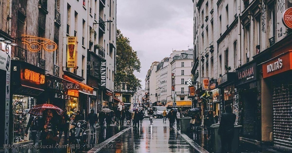 商业街景 商业 街景 雨后 海报 街道 国外 商业街 旅游摄影 国内旅游