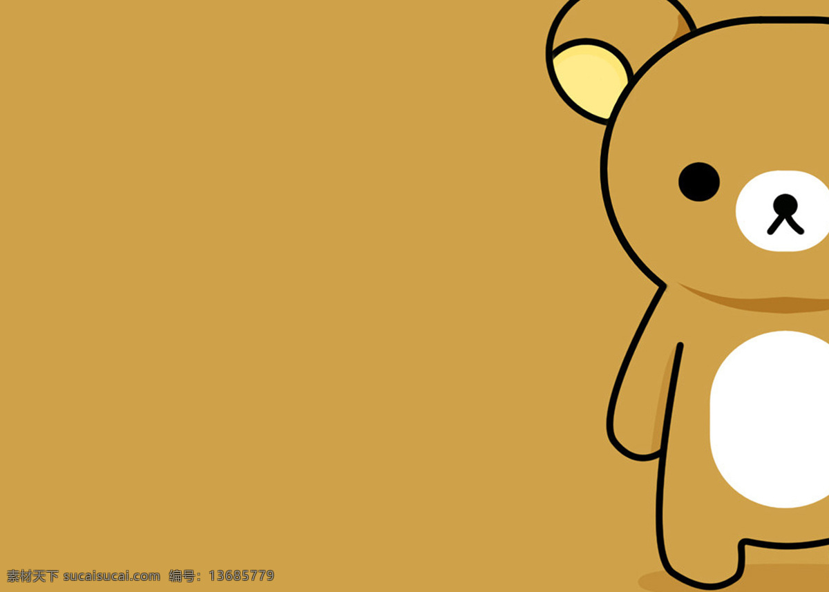 背景底纹 底纹边框 黄色 可爱 轻松熊 玩偶 桌面 熊熊 熊熊设计素材 熊熊模板下载 玩具桌面 psd源文件