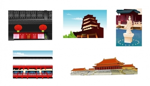 房地产 矢量北京建筑 北京景点 天安门 灯笼 古建筑 古塔 建筑家居 传统建筑 矢量图库