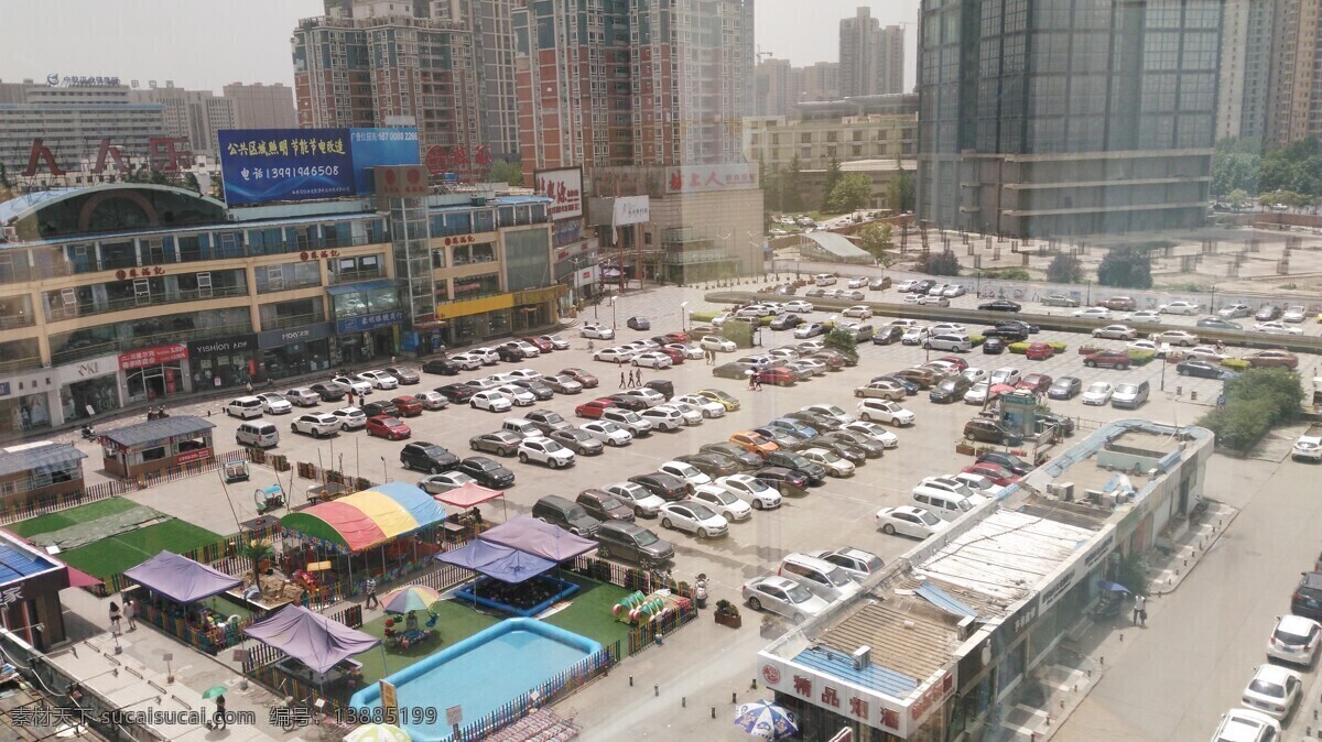 停车场 汽车 露天 户外 建筑 城市 高楼 素材天下 自然景观 建筑景观