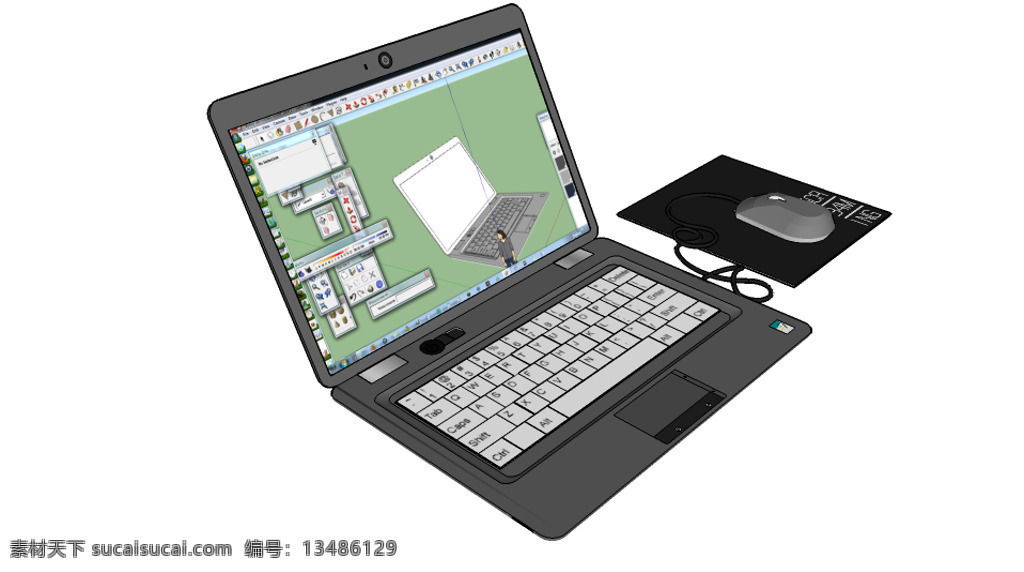 惠普 笔记本 电脑 笔记本电脑 3d模型素材 建筑模型