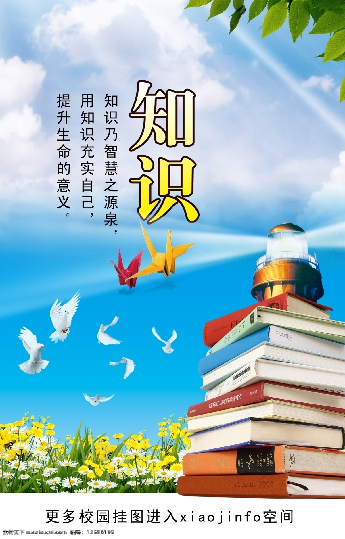 知识展板 校园展板 校园文化 蓝天白云 励志