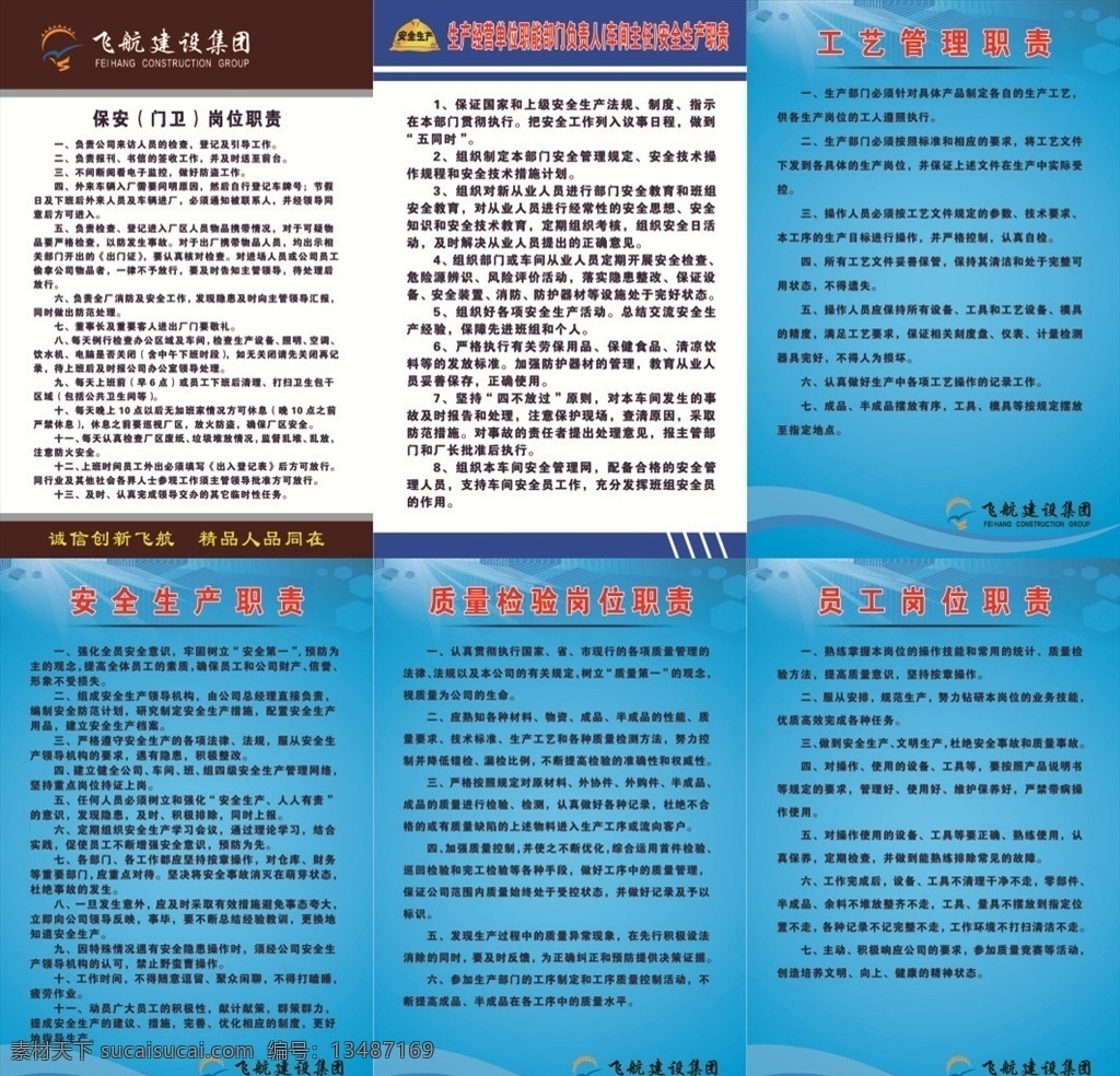 机械加工 制度 牌 员工岗位职责 安全生产职责 车间主任职责 门卫职责 质量检验 岗位职责