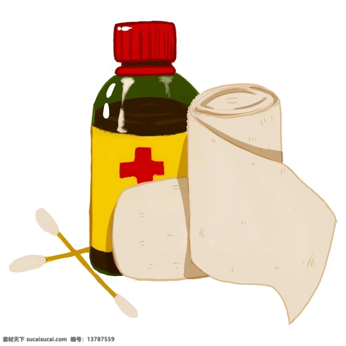 医疗 纱布 酒精 插画 医用酒精 医疗纱布 酒精插画 棉签 医用棉签 医疗用品 医院 红十字