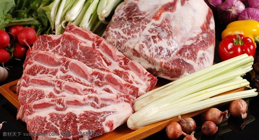 雪花牛肉 牛肉片 牛肉 西餐 美味 食材 香葱 葱段 餐饮 饮食 食物原料 餐饮美食