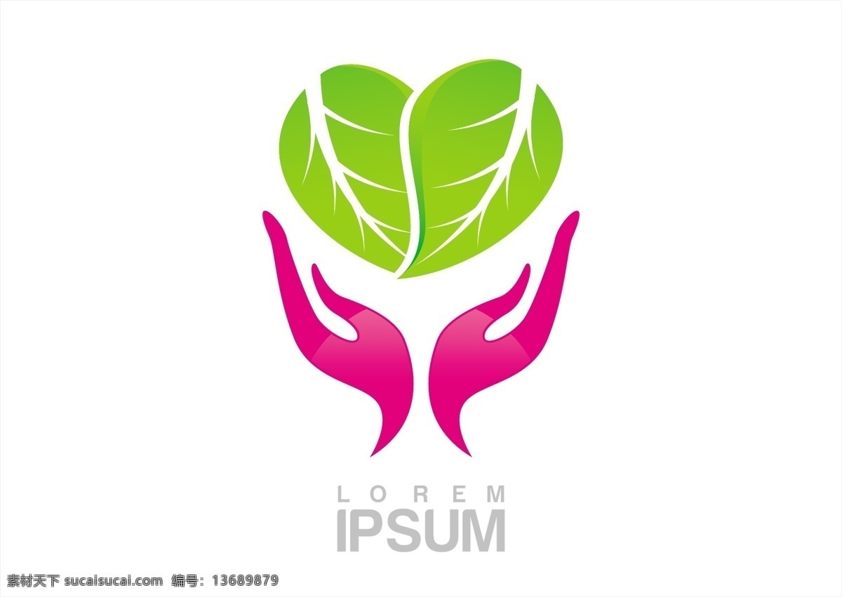 创意图标设计 标志设计 logo设计 标识设计 叶子 绿叶 脚印 双手 手势 手托着 蝴蝶 图标 标签 标志图标 其他图标