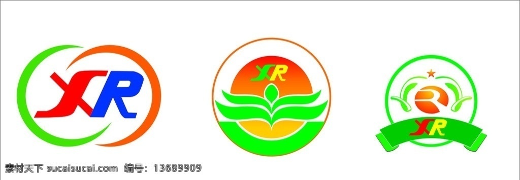 xr标志 logo 标志 绿色 农业 xr 矢量图 标志图标 其他图标
