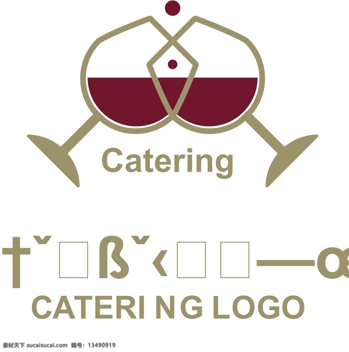 餐饮 红酒 标志 简约 碰杯 logo 金色 红宝石
