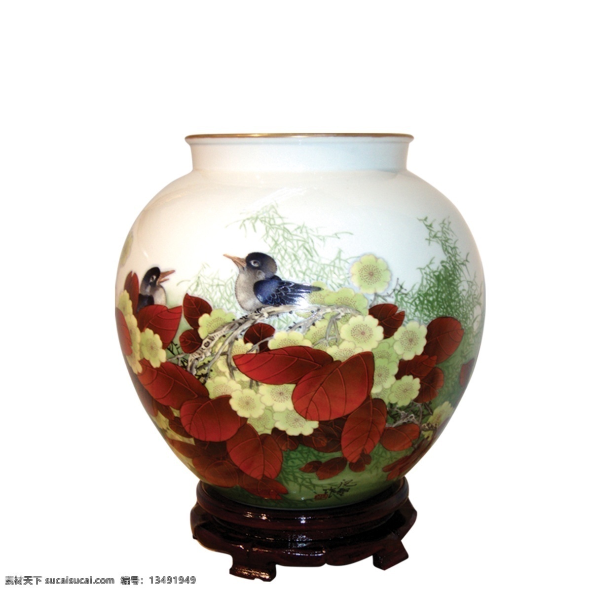 中国 古典 花鸟 瓷器 花瓶 中国风 花鸟瓷瓶