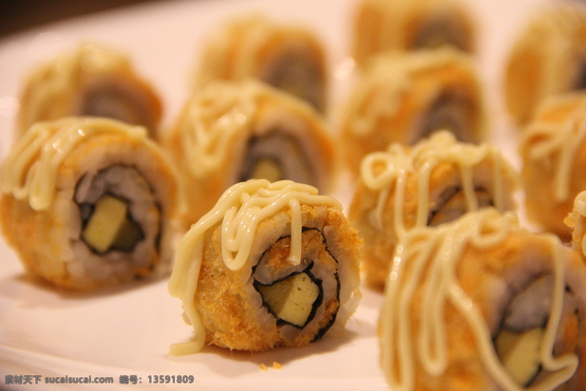 沙拉寿司 鱼子酱 沙拉 美食 果酱 寿司 餐饮美食 西餐美食