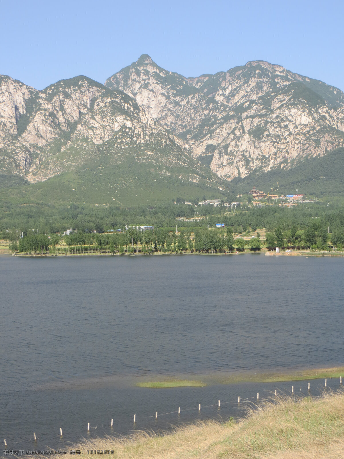 嵩山景色 登封 嵩山 少室山 马庄水库 建筑 树林 登封风情景物 自然景观 山水风景