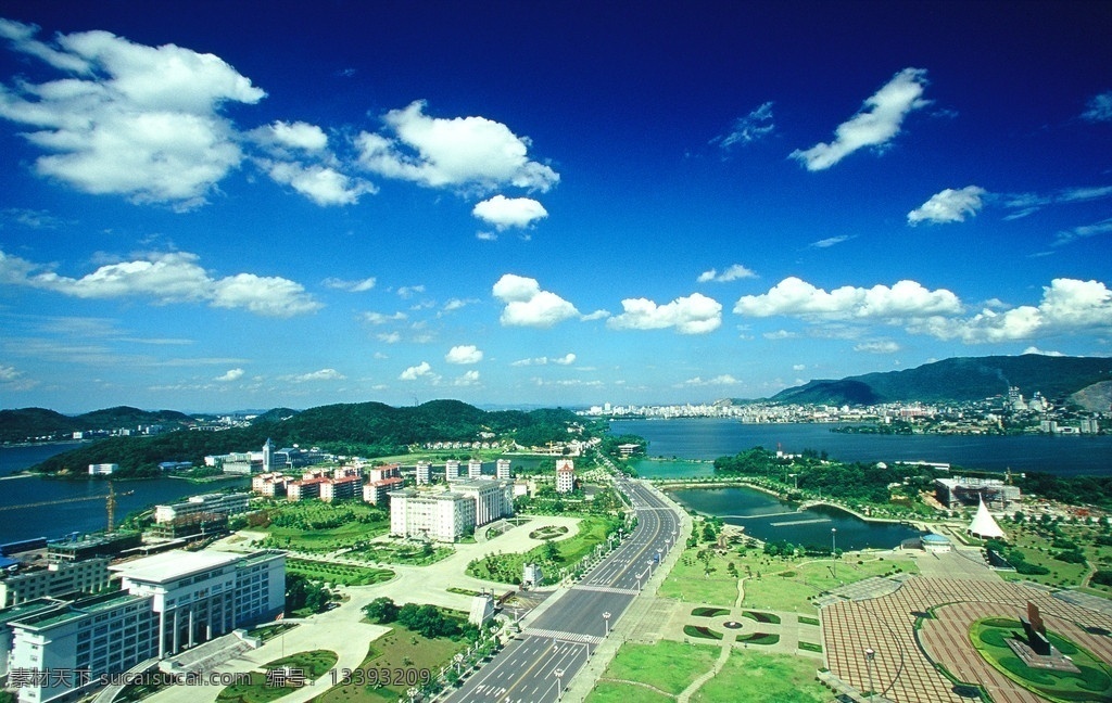 城市风景 鸟瞰图 俯瞰 建筑 城市建设 城市 高楼大厦 自然风景 摄影图片 自然景观